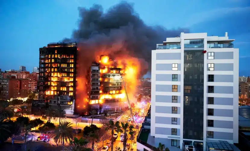 Image of a burning building